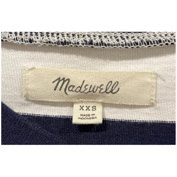 MADEWELL Striped Antique White Navy Blouse - Picture 3 of 5